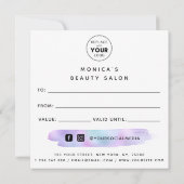 虹色ブラシストローク追加ロゴ美しいメイクアップスパ (裏面)