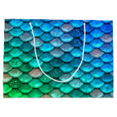 虹色ブルーグリーングリッターマーメイドフィッはかりで測ク ラージペーパーバッグ (裏面)