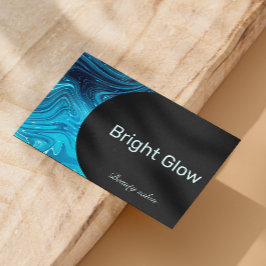 虹色ブルーティール(緑がかった色)アクアエステティシャンQrコード 名刺