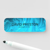 虹色ブルーティール(緑がかった色)アクアプロフェッショナル エレガント 名札 (インサイチュ)