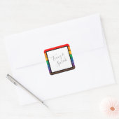 虹色ブロック ストライプ スクエアシール (封筒)