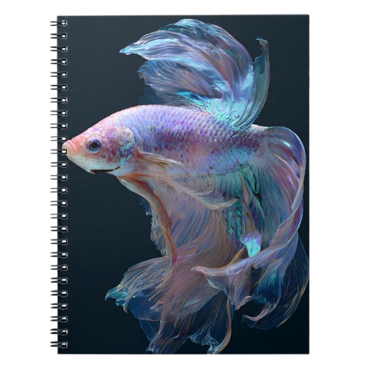 虹色ベッタ魚グローノートブック ノートブック (正面)