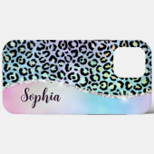 虹色ホイルレインボーヒョウ紫 Case-Mate iPhoneケース (裏面 (横))