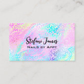 虹色ホイルレインボーヒョウ・ピンク 名刺 (正面)