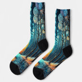 虹色ホリデードリーム🎄白熱［赤熱］光を放つクリスマスツリー ソックス (左)