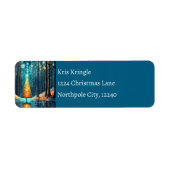 虹色ホリデードリーム🎄白熱［赤熱］光を放つクリスマスツリー ラベル (正面)