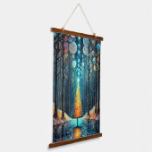 虹色ホリデードリーム🎄白熱［赤熱］光を放つクリスマスツリー 吊り下げ型タペストリー (傾斜あり)