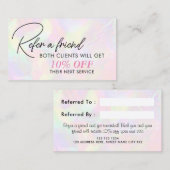 虹色ホログラフィエレガントックパステル 紹介カード (正面/裏面)