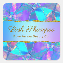 虹色ホログラフィエレガントックフェイクラッシュクリーナー スクエアシール