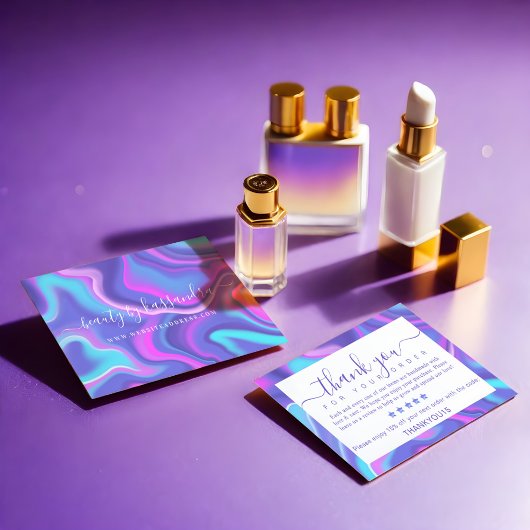 虹色ホログラフィックご注文ありがとうございます サンキューカード