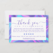 虹色ホログラフィックご注文ありがとうございます サンキューカード (正面)