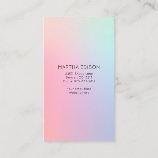 虹色ホログラフィックデザイン名刺 名刺 (裏面)