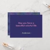 虹色ホログラフィックドットパターン カード (正面/裏面インサイチュ)