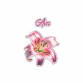 虹色ホログラフィックピンクのアジアのユリ シール (正面)