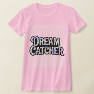 虹色ホログラフィックピンクのドリームキャッチャーTシャツ Tシャツ
