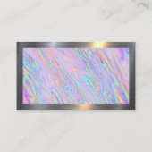 虹色ホログラフィックフォイルパステル |メタル縁ど 名刺 (裏面)
