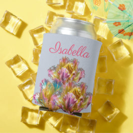 虹色ホログラフィックラッフルチューリップ 缶クーラー