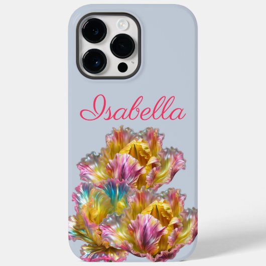 虹色ホログラフィックラッフルチューリップ Case-Mate iPhoneケース (裏面)