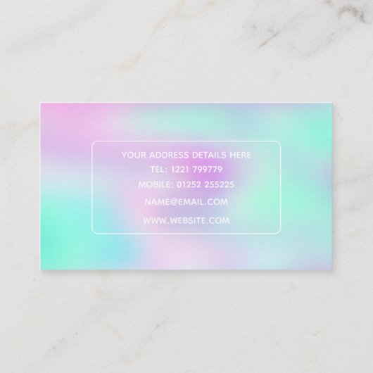 虹色ホログラフィック勾配 名刺 (裏面)