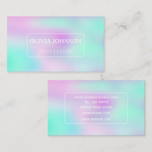 虹色ホログラフィック勾配 名刺 (正面/裏面)