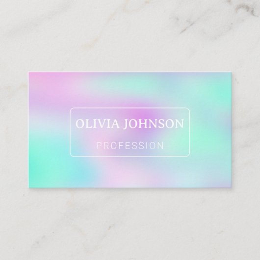 虹色ホログラフィック勾配 名刺 (正面)