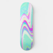 虹色ホログラフィック液体スワール スケートボード (正面)