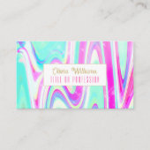 虹色ホログラフィック液体スワール 名刺 (正面)