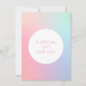 虹色ホログラフィック美しいギフト券 招待状 (正面)