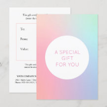 虹色ホログラフィック美しいギフト券