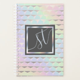 虹色ホログラフィフェイクックパターンモノグラム プランナー手帳