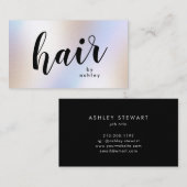 虹色ホログラフィモダンックきらめく美容師 名刺 (正面/裏面)
