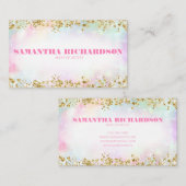 虹色ホログラフィモダンック虹色シック 名刺 (正面/裏面)