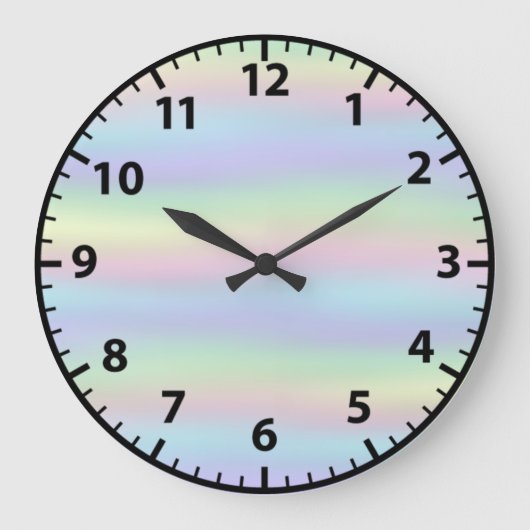 虹色ホログラム風ガーリーウォールクロック ラージ壁時計 (正面)