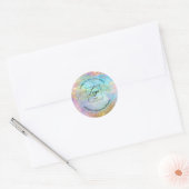 虹色ホログラム オリジナルロゴ 名前サンキュー ラウンドシール (封筒)