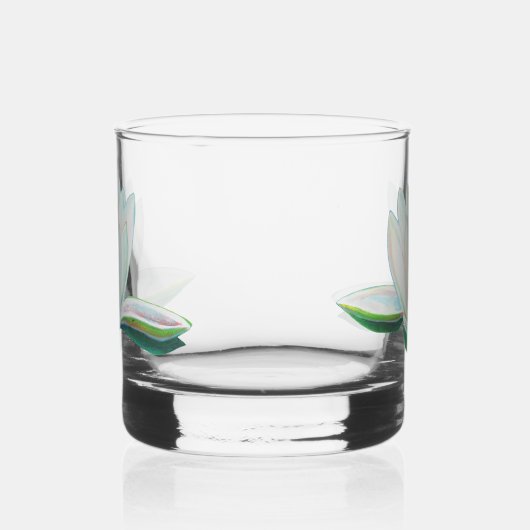 虹色ホワイトロータスイラストレーション ウイスキーグラス (左)