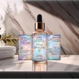 虹色ボトルラベル4oz油スポイト製品 長方形シール