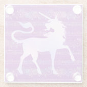 虹色ボヘミアンパターン&ユニコーンシルエット ガラスコースター (裏面)