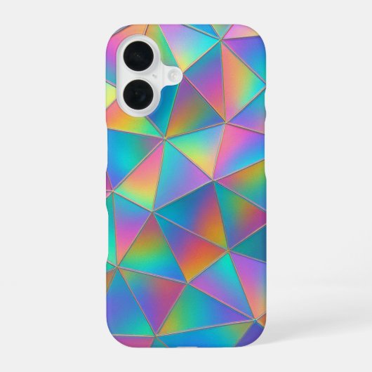 虹色ポリゴン iPhone 16ケース (裏面)