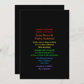 虹色ミニマルフォント結婚ズ 招待状 (正面/裏面)