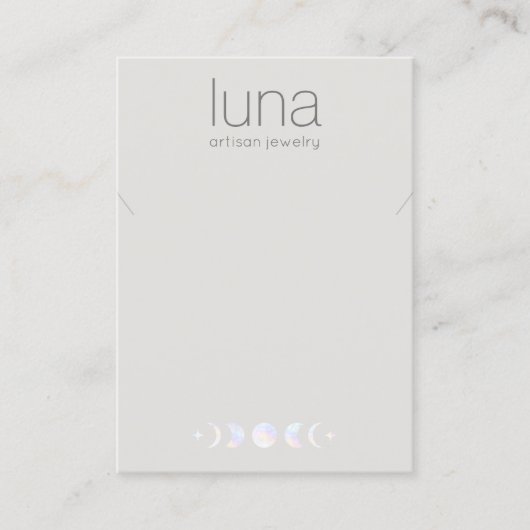 虹色ムーン相ネックレス表示ホルダー 名刺 (正面)