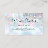 虹色メイクアップアーティストホログラフィーグリッターシック 名刺 (裏面)