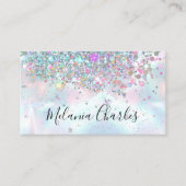 虹色メイクアップアーティストホログラフィーグリッターシック 名刺 (正面)
