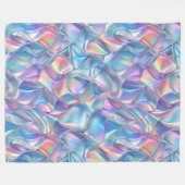 虹色メタリック6ジオメトリック フリースブランケット (正面(横))