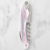 虹色モダンとシルバーのグリッターストロークストライプ ソムリエナイフ (裏面)