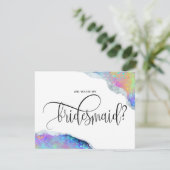 虹色モダンのオパールが私の花嫁のメイドになる 招待状 (スタンド正面)