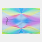 虹色モダンのパステル キッチンタオル (横)