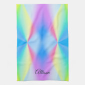 虹色モダンのパステル キッチンタオル (縦)