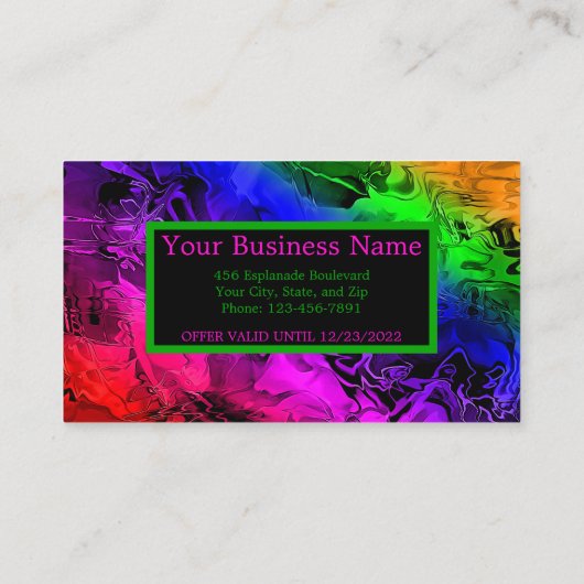 虹色モダンの印象的な色 割引カード (裏面)