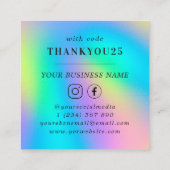 虹色モダンはっきりしたタイポグラフィ小規模企業 割引カード (裏面)