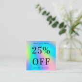 虹色モダンはっきりしたタイポグラフィ小規模企業 割引カード (スタンド正面)